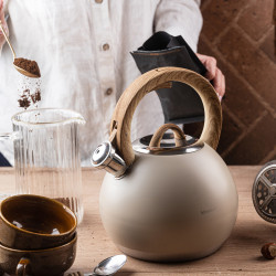 Σφυρίζοντας βραστήρας Klausberg KB 7956, 3l, Θερμομονωμένη λαβή, Πολυστρωματικός πυθμένας, Επαγωγή, Μπεζ