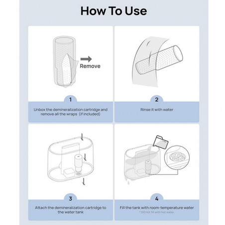 Κασέτες αποσκλήρυνσης για υγραντήρα DREO 813S, 3 τεμ., Ιοντοεναλλακτική αποσκλήρυνση, Κατά των ιόντων ασβεστίου και μαγνησίου, Βελτίωση του pH, Λευκό