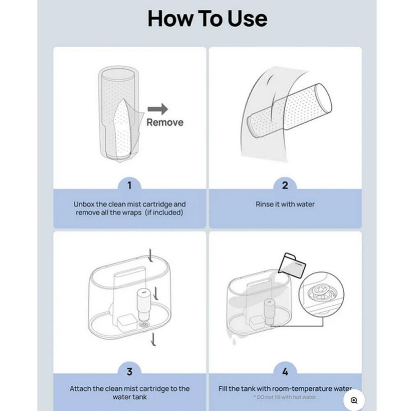 Κασέτες καθαρισμού για υγραντήρα αέρα DREO 420S, 3 τεμ., Ασημένιοι ιονείς, Τριπλό σύστημα καθαρισμού, Λευκό