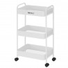 Κινητό ράφι Kinghoff KH 1942, 3 επίπεδα, 4 τροχοί που περιστρέφονται κατά 360 μοίρες, Λευκό