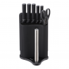 Σετ μαχαιριών Klausberg KB 7977, 8 τεμάχια, Ανοξείδωτο ατσάλι, Βάση, Θήκη για χαρτί κουζίνας, Μαύρο
