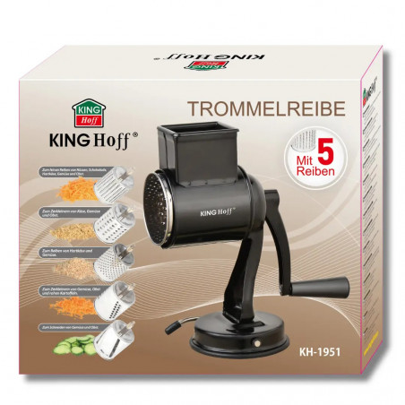 Kinghoff περιστροφική πλάνη KH 1951, 5 αφαιρούμενα εξαρτήματα, Ανοξείδωτο, Μαύρο