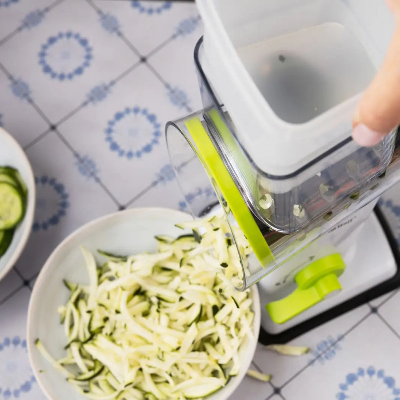 Τρίφτης χειρός με 3 εξαρτήματα Kinghoff KH 1960, Ανοξείδωτο, Λευκό/Πράσινο