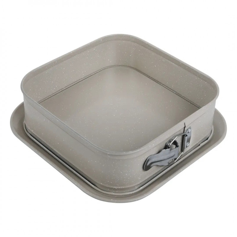 Ταψί Kinghoff KH 1977, 27.5x27.5x8 cm, Αφαιρούμενος πάτος, Μαρμάρινο φινίρισμα, Μπεζ