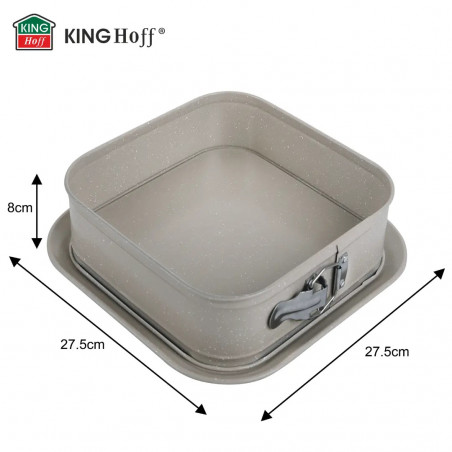 Ταψί Kinghoff KH 1977, 27.5x27.5x8 cm, Αφαιρούμενος πάτος, Μαρμάρινο φινίρισμα, Μπεζ