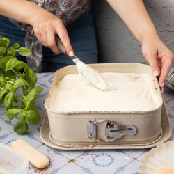 Ταψί Kinghoff KH 1977, 27.5x27.5x8 cm, Αφαιρούμενος πάτος, Μαρμάρινο φινίρισμα, Μπεζ