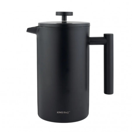 Kinghoff KH 1996 πρέσα γαλλικού καφέ/τσάι, 1 l, Ανοξείδωτο, Διπλά τοιχώματα, Μαύρο
