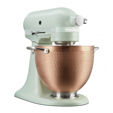 Πλανητικό μίξερ KitchenAid Artisan Blossom Exclusive Design 5KSM180LEELB, 300W, 4.7L, Άμεση κίνηση, 10 ταχύτητες, Κεφαλή με κλίση, Σφυρήλατο χάλκινο μπολ, Πράσινο των βοτάνων