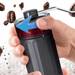 Χειροκίνητος μύλος καφέ Kinghoff KH 2002, 30 g, Κεραμικός μηχανισμός, Σταδιακή ρύθμιση λεπτότητας, Μαύρο