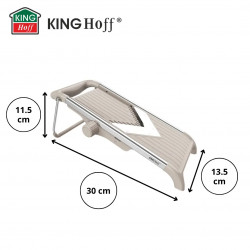 Τρίφτης λαχανικών Kinghoff KH 2006, Ρυθμιζόμενο πάχος, λεπίδες σχήματος V, Julienne 5 mm, Μπεζ/γκρι