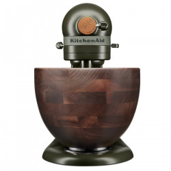 Πλανητικό μίξερ KitchenAid Artisan Evergreen 5KSM180WSEEG, 300W, 4.7L, Άμεση κίνηση, 10 ταχύτητες, Κεφαλή με κλίση, Μπολ καρυδιάς, Σκούρο πράσινο/καφέ