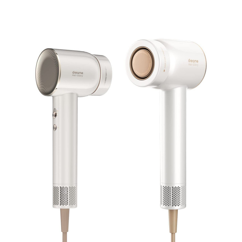 Σεσουάρ μαλλιών Dreame Glory, 1400W, 110000 rpm, 4 θερμοκρασίες, 2 ταχύτητες, 57°C, ιονισμός, θερμοαισθητήρας NTC, ενδείξεις LED, Λευκό