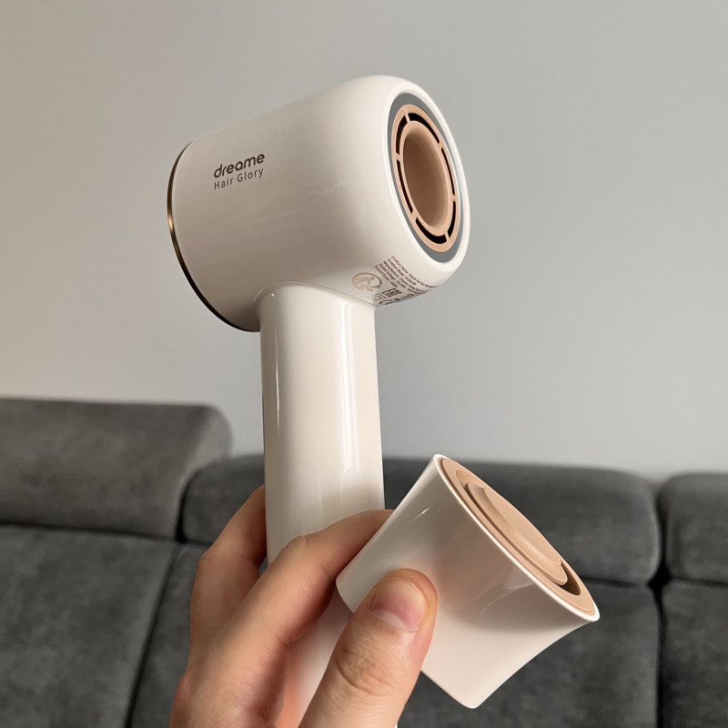 Σεσουάρ μαλλιών Dreame Glory, 1400W, 110000 rpm, 4 θερμοκρασίες, 2 ταχύτητες, 57°C, ιονισμός, θερμοαισθητήρας NTC, ενδείξεις LED, Λευκό