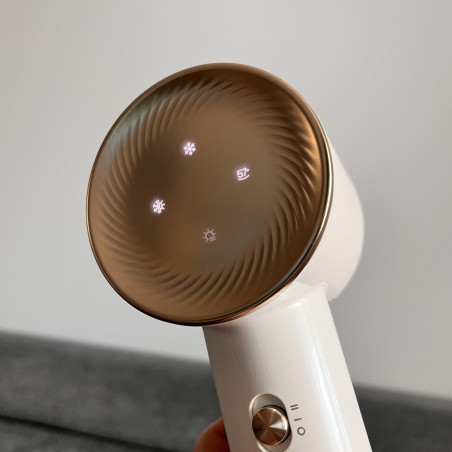 Σεσουάρ μαλλιών Dreame Glory, 1400W, 110000 rpm, 4 θερμοκρασίες, 2 ταχύτητες, 57°C, ιονισμός, θερμοαισθητήρας NTC, ενδείξεις LED, Λευκό