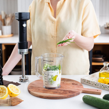 Пасатор, чопър и миксер 3в1 Kitchenaid 5KHBRV75BM, 12V, 2 променливи скорости, 5 функции, USB-C зареждане, Черен