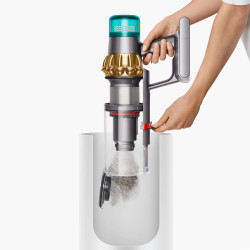 Σκούπα όρθια Dyson V15 Detect Absole 447000-01, 660W, 0.76 l, 60 λεπτά αυτονομία, Αισθητήρες, 3 λειτουργίες, LCD, Γκρι/χρυσό