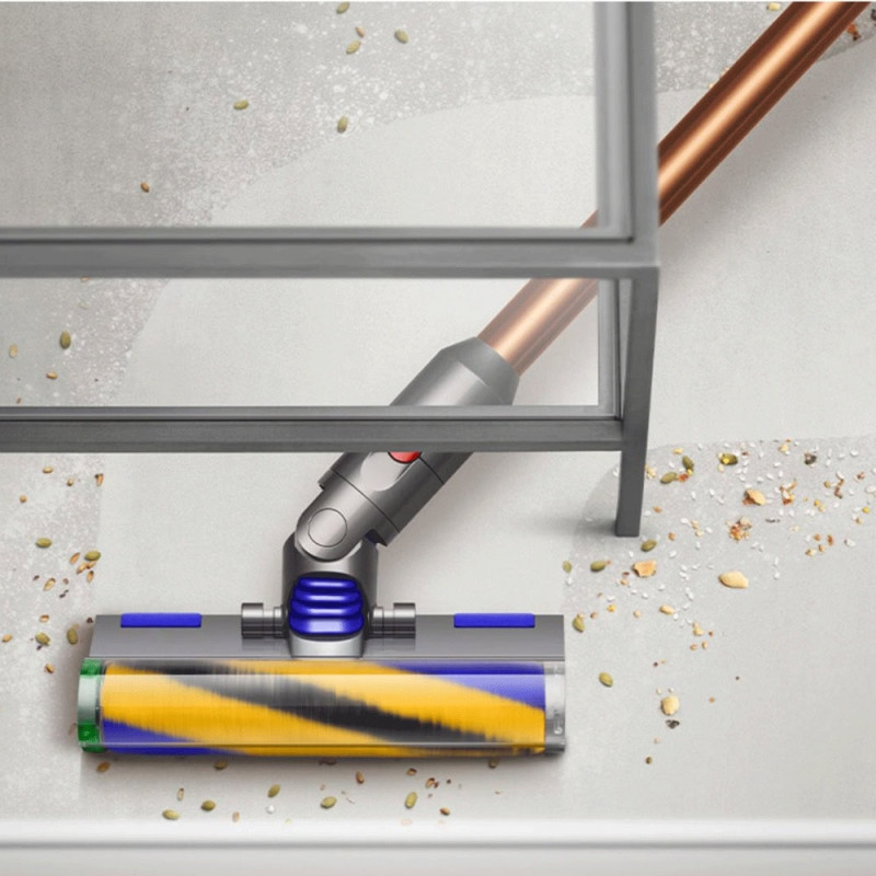 Σκούπα όρθια Dyson V15 Detect Absole 447000-01, 660W, 0.76 l, 60 λεπτά αυτονομία, Αισθητήρες, 3 λειτουργίες, LCD, Γκρι/χρυσό