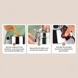 Royalty Line RL-FG21801 ηλεκτρικός μύλος δημητριακών και μπαχαρικών, 850W, 150 g, 28000 rpm, χρονοδιακόπτης, Inox