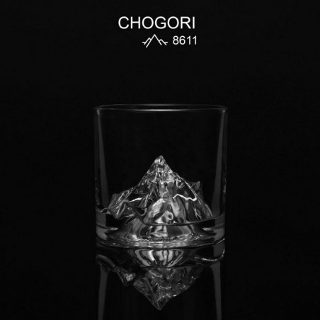 Σετ ποτηριών ουίσκι LIITON K2, 250 ml, 2 τεμάχια, έντονα τοιχώματα, 3D ανάγλυφος πυθμένας με το σχήμα της μύτης K2, διάφανο