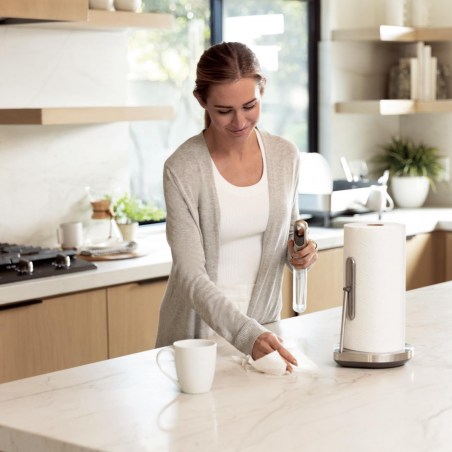 Поставка за кухненска хартия с вграден пулверизатор SimpleHuman