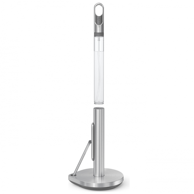 Θήκη για χαρτί κουζίνας με ενσωματωμένο επιφανειακό σπρέι SimpleHuman KT1196, 177 ml, 20.3x17.8x38.1 cm, Matte Inox