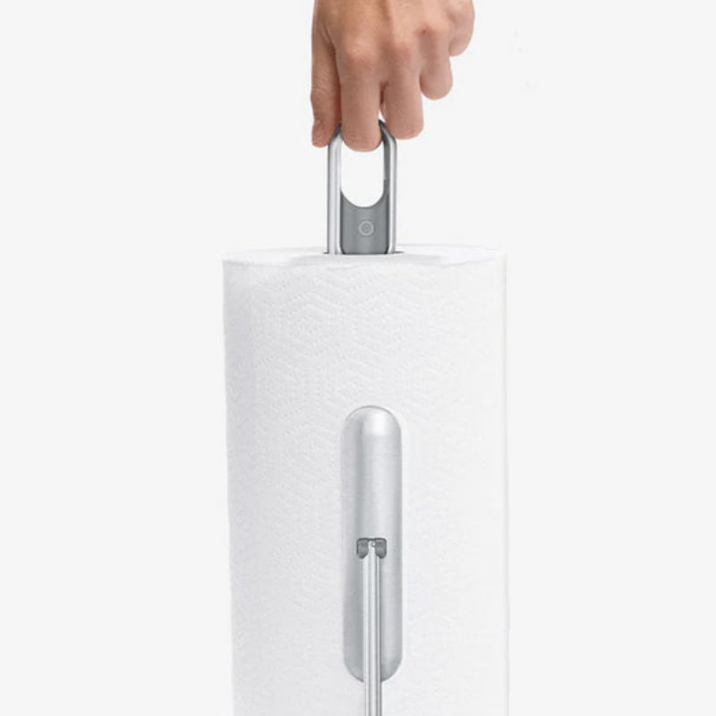 Θήκη για χαρτί κουζίνας με ενσωματωμένο επιφανειακό σπρέι SimpleHuman KT1196, 177 ml, 20.3x17.8x38.1 cm, Matte Inox