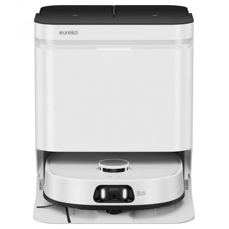 Ρομποτική σκούπα Eureka J15 Ultra, 19.000 Pa, 3 λίτρα, Αυτονομία 150 λεπτών, Lidar + κάμερα RGB, FlexiRazor, Φωνητικός έλεγχος, Λευκό
