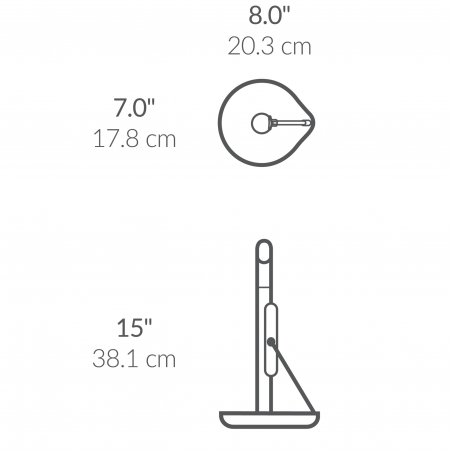 Поставка за кухненска хартия SimpleHuman KT1203, 20.6х18х38.1 см, Матов инокс