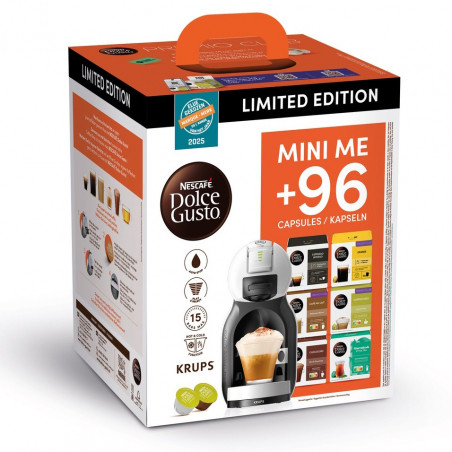 Krups Mini Me KP123B10 6 σετ καφετιέρας με κάψουλες, 15 bar, 1500 W, 0.8 l, Γκρι/μαύρο