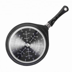 Τηγάνι για τηγανίτες AMT Gastroguss 128, 28 cm, Χυτό αλουμίνιο, αντικολλητική επίστρωση Lotan®, Μέχρι 240°C, Μαύρο
