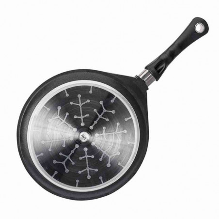 Τηγάνι για τηγανίτες AMT Gastroguss 128, 28 cm, Χυτό αλουμίνιο, αντικολλητική επίστρωση Lotan®, Μέχρι 240°C, Μαύρο