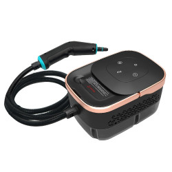 Καθαριστής ατμού Oliver Voltz OV51002B, 1500W, 4 bar, 1.25 l, 6 στάδια, Απολύμανση, Αξεσουάρ, Μαύρο/Ροζ Χρυσό