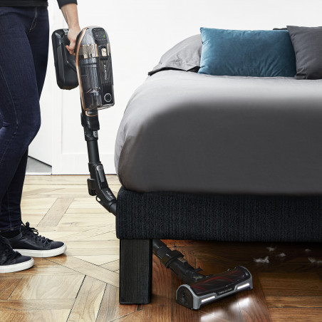 Rowenta X-Force Flex 15.60 RH99F1, 520W, 230AW, 0,9 λίτρα, 32,4V, Αυτονομία 80 λεπτά, Αυτόματη τροφοδοσία, LED, Οθόνη, Flex, Μαύρο/Μπρονζέ