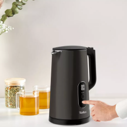 Електрическа кана Tefal KI831E10, 1800W, 1.7 л, 5 нива, Поддържане на топлината, Подвижен филтър против варовик, Черен