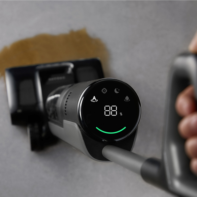 Σκούπα όρθια DREAME H12 Pro HHR25A, 300W, 0.7/0.9 l, 3 λειτουργίες, 35 λεπτά, Wet/Dry, Φωνητικές ειδοποιήσεις, LED, Αυτόματο στέγνωμα σφουγγαρίσματος, Μαύρο/γκρι