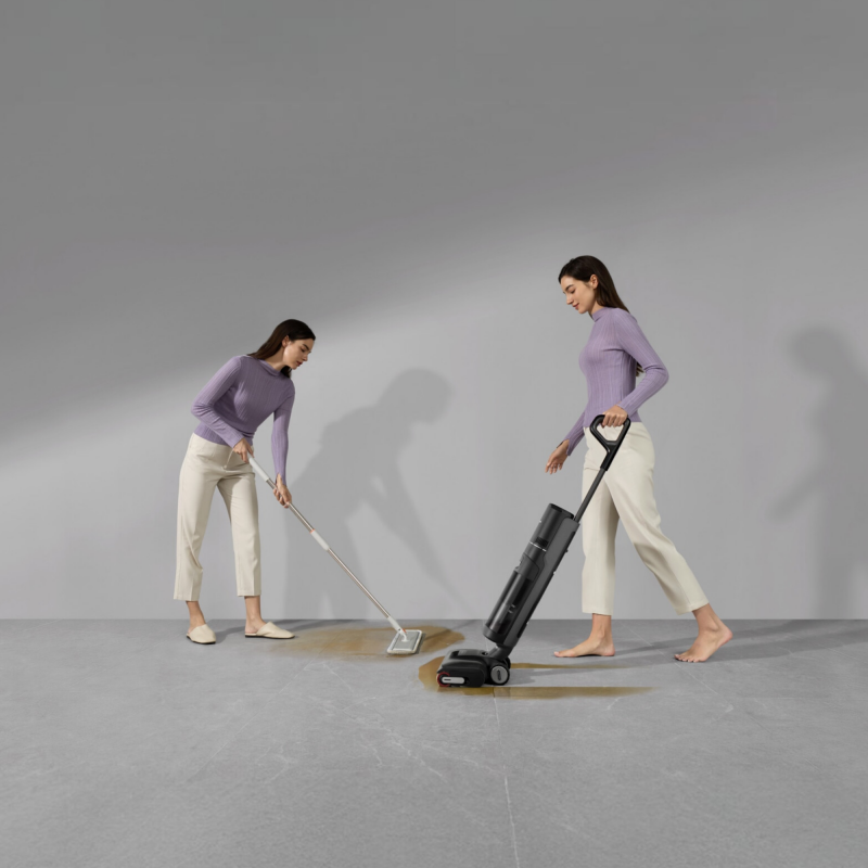 Σκούπα όρθια DREAME H12 Pro HHR25A, 300W, 0.7/0.9 l, 3 λειτουργίες, 35 λεπτά, Wet/Dry, Φωνητικές ειδοποιήσεις, LED, Αυτόματο στέγνωμα σφουγγαρίσματος, Μαύρο/γκρι