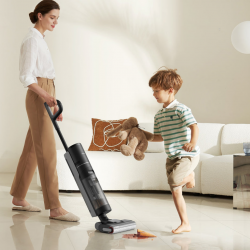 Σκούπα όρθια DREAME H12 Pro HHR25A, 300W, 0.7/0.9 l, 3 λειτουργίες, 35 λεπτά, Wet/Dry, Φωνητικές ειδοποιήσεις, LED, Αυτόματο στέγνωμα σφουγγαρίσματος, Μαύρο/γκρι