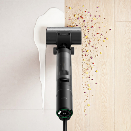 Σκούπα όρθια DREAME H12 Pro HHR25A, 300W, 0.7/0.9 l, 3 λειτουργίες, 35 λεπτά, Wet/Dry, Φωνητικές ειδοποιήσεις, LED, Αυτόματο στέγνωμα σφουγγαρίσματος, Μαύρο/γκρι