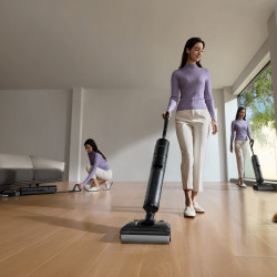 Σκούπα όρθια DREAME H12 Pro HHR25A, 300W, 0.7/0.9 l, 3 λειτουργίες, 35 λεπτά, Wet/Dry, Φωνητικές ειδοποιήσεις, LED, Αυτόματο στέγνωμα σφουγγαρίσματος, Μαύρο/γκρι