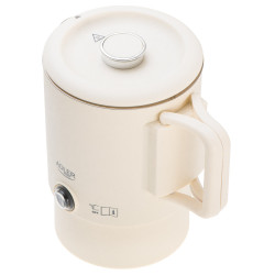 Ηλεκτρικός βραστήρας για πεζοπορία Adler AD 1388b, 650W, 0.8 l, Αφαιρούμενο καπάκι, Περιστρεφόμενη βάση, Μπεζ