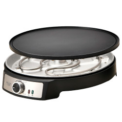 Μηχανή για τηγανίτες Adler AD 3093, 1600W, 30 cm, με σκεύη, Μαύρο/Inox