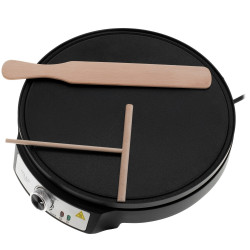 Μηχανή για τηγανίτες Adler AD 3093, 1600W, 30 cm, με σκεύη, Μαύρο/Inox