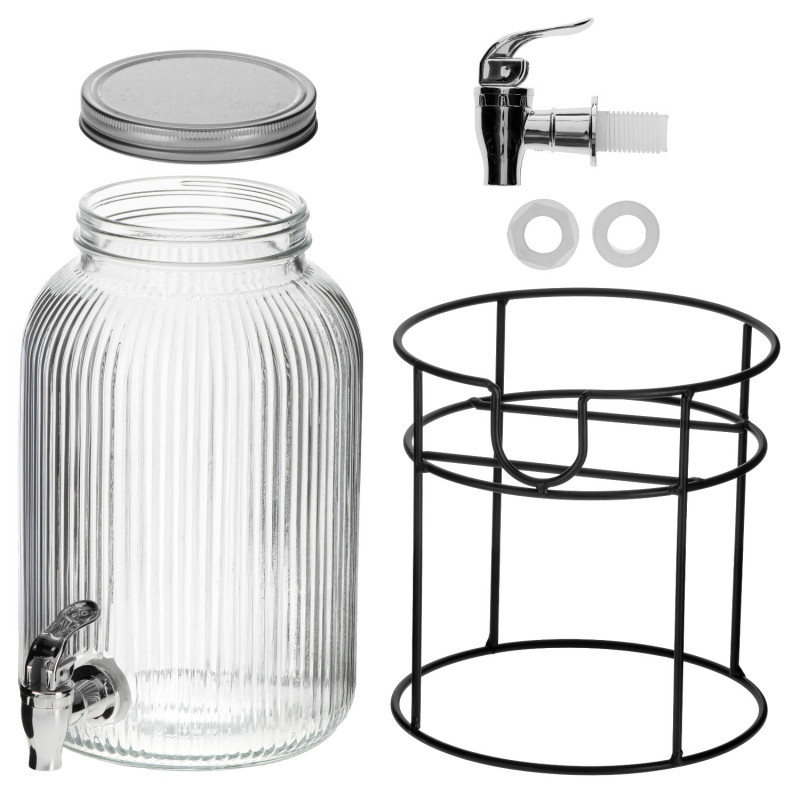 Διανομέας ποτών Adler AD 6742, 4 , γυαλί νατρίου-ασβεστίου, βάση, διαφανές