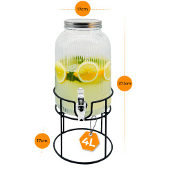 Διανομέας ποτών Adler AD 6742, 4 , γυαλί νατρίου-ασβεστίου, βάση, διαφανές