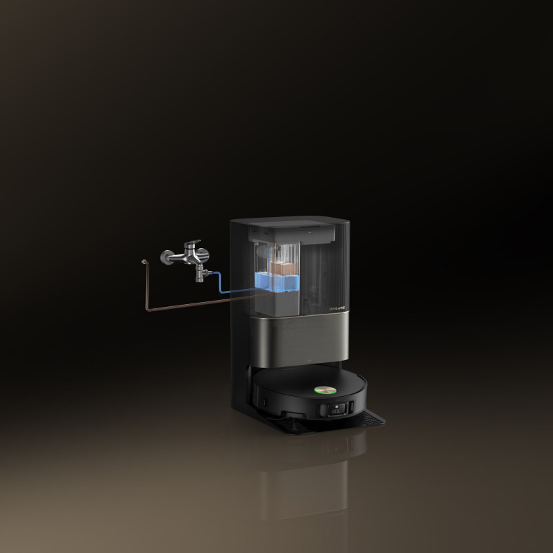 Ρομποτική ηλεκτρική σκούπα Dreame X50 Ultra RLX85CE-6-BK, 20000 Pa, ανίχνευση εμποδίων AI, πλοήγηση 360°, φωνητικός έλεγχος, αποστείρωση UV, μαύρο/χρυσό