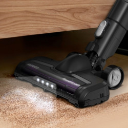 Κάθετη σκούπα 2 σε 1 Eureka NEC520, 200 W, 0,5 λίτρα, Αυτονομία 50 λεπτών, Βούρτσα turbo, Ρύθμιση ισχύος, Πλενόμενο φίλτρο HEPA, Μαύρο