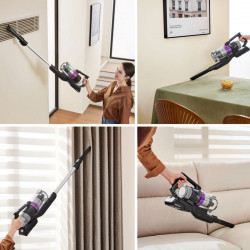 Κάθετη σκούπα 2 σε 1 Eureka NEC490, 350 W, οθόνη LED και φωτισμός στη βούρτσα, Single Cyclone, 60 λεπτά, βάση αυτόματης εκκένωσης και φόρτισης, μαύρο