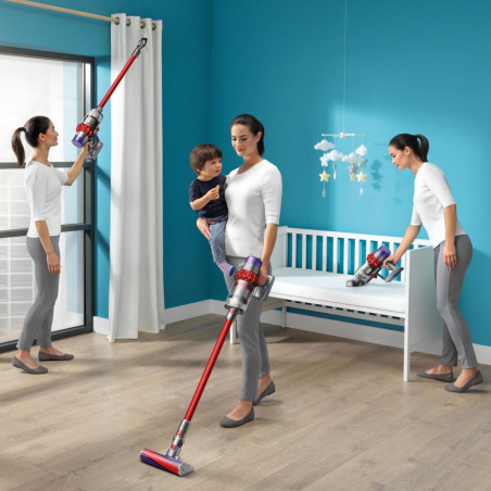 Ηλεκτρική σκούπα όρθιας τοποθέτησης Dyson V10 Origin 394464-01, 525W, 151AW, 0.76l, 125000 rpm, 60 λεπτά, 3 λειτουργίες, Motorbar clear, Nickel/blackened