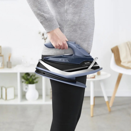 Σίδερο αναβάθμισης Tefal Reemove FV6675E0, 2600 W, 250 ml, Κεραμική πλάκα, Σύστημα προστασίας κατά της στάγδην, Αυτόματη απενεργοποίηση, Μπλε