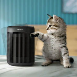 Κεραμικός θερμαντήρας-ανεμιστήρας Philips CX2120/01, 600/1500 W, Για έως και 15m2, 3 ρυθμίσεις θερμοκρασίας, Προστασία από ανατροπή, Μαύρο